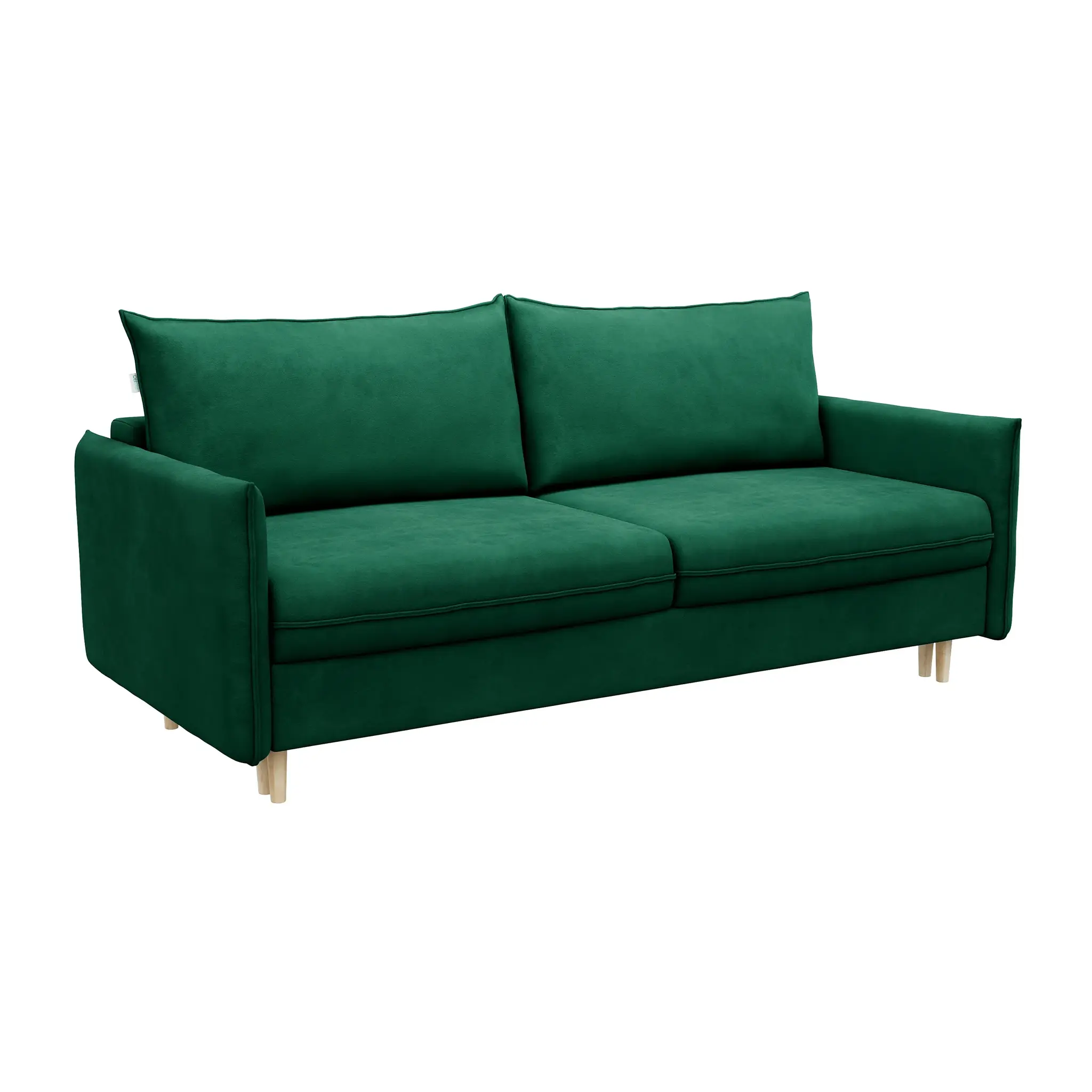 СКАНДИ Диван тканевый прямой изумрудный