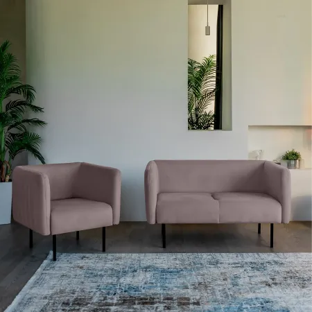 РИО Кресло тканевое розовое