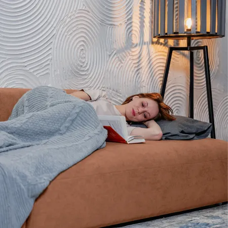 НОВЫЕ ЭМОЦИИ Диван прямой, терракотовый, банкетка справа