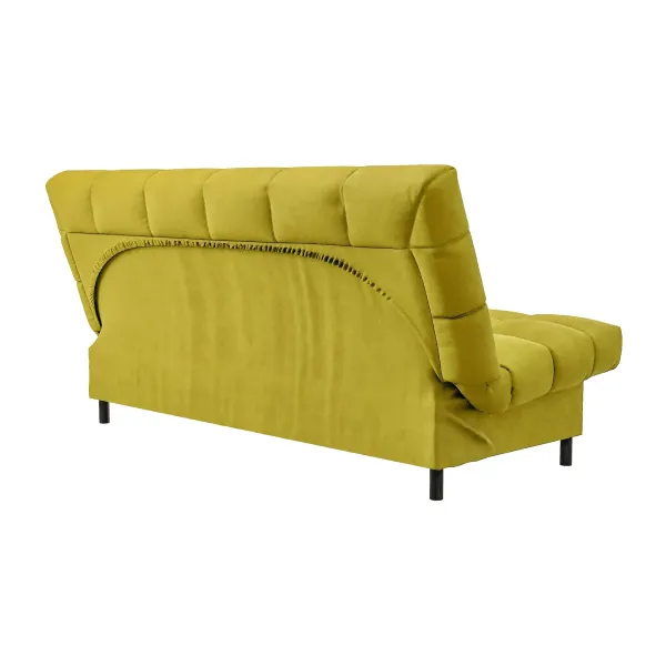 ЮТА Диван прямой горчичный ППУ, с черными ножками