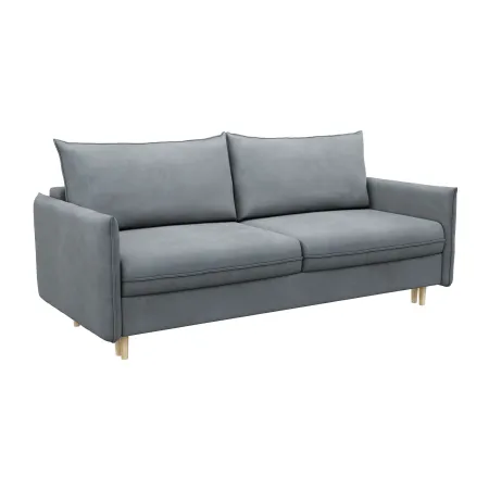 СКАНДИ Диван тканевый прямой светло-серый