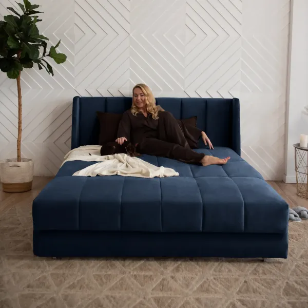 ВЕНЕЦИЯ Складная кровать темно-синяя, 160