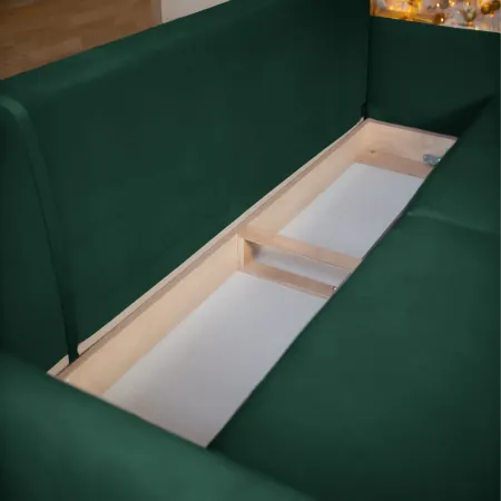 СКАНДИ Диван тканевый прямой изумрудный