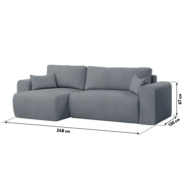 ДОЛГОЖДАННЫЙ ОТПУСК Диван угловой, графитовый