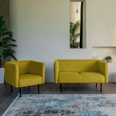 РИО Кресло тканевое горчичное