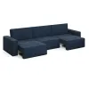 КОРСО XL Диван тканевый прямой темно-синий