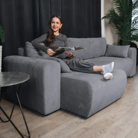 ДОЛГОЖДАННЫЙ ОТПУСК Диван угловой, серый