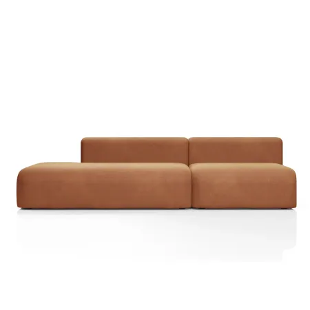 НОВЫЕ ЭМОЦИИ Диван прямой, терракотовый, банкетка слева