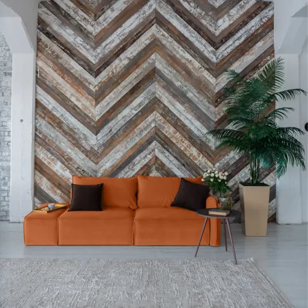 ПОРТЛЕНД Диван прямой с банкеткой терракотовый