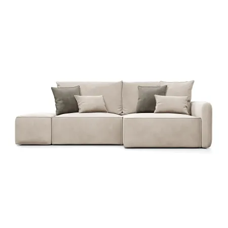 ПОРТЛЕНД Диван угловой с банкеткой светло-бежевый