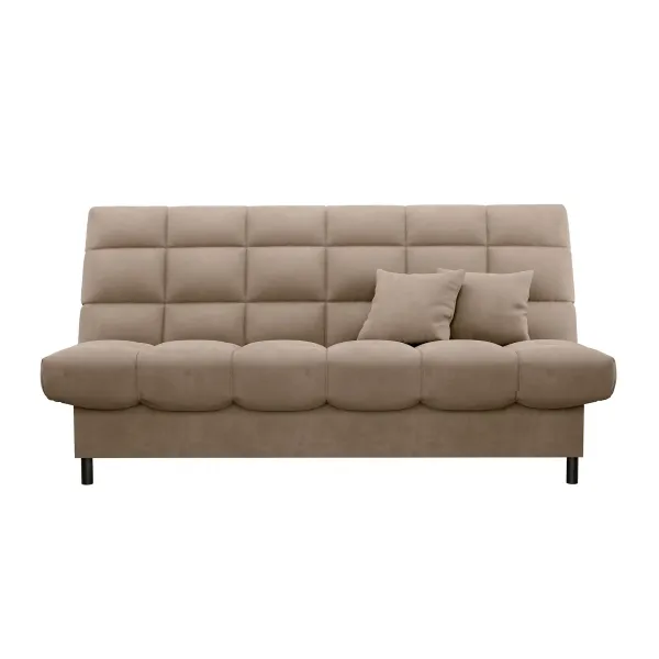 ЮТА Диван прямой коричневый ППУ, с черными ножками