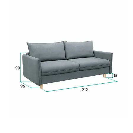 СКАНДИ Диван тканевый прямой изумрудный