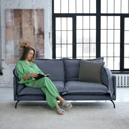 Облако комфорта Диван прямой, серо-синий