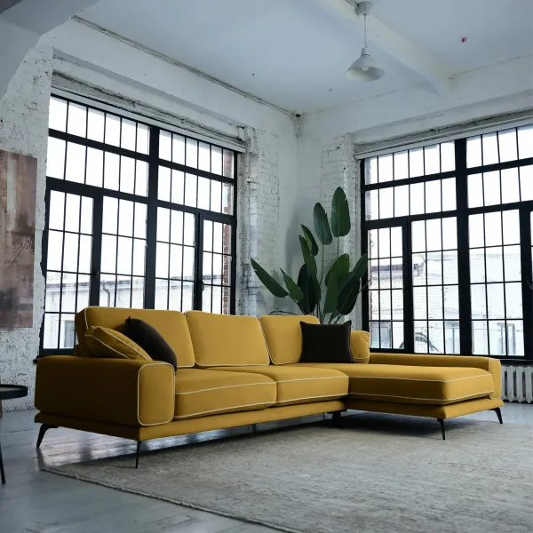 Солнечное побережье Диван угловой, медово-желтый