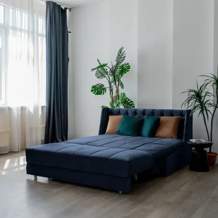 РИЧМОНД Складная кровать темно-синяя, 145