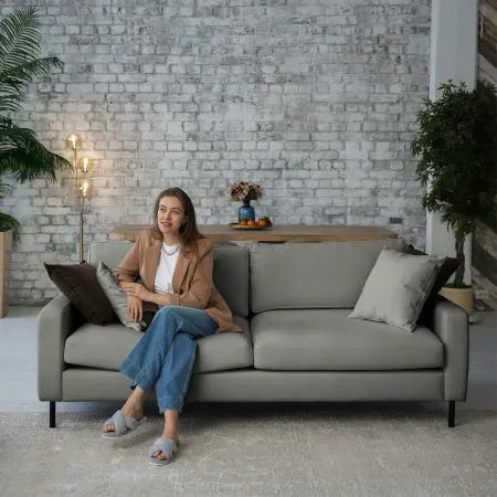 Хорошее настроение Диван прямой, серебристо-серый