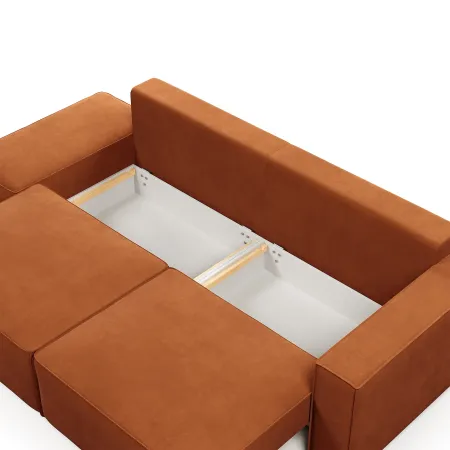 КОРСО Диван прямой с банкеткой, терракотовый