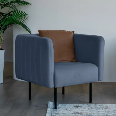 РИО Кресло тканевое синее