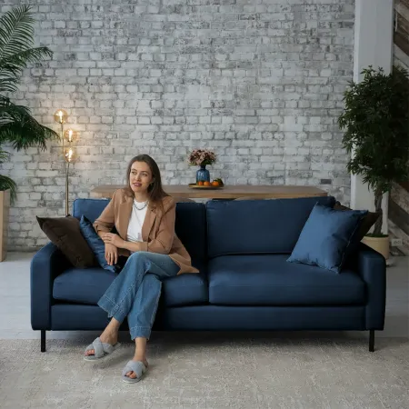 Хорошее настроение Диван прямой, сапфировый