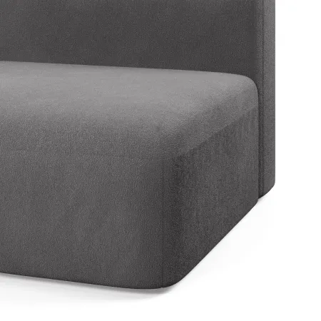 НОВЫЕ ЭМОЦИИ Диван прямой, серый, банкетка слева