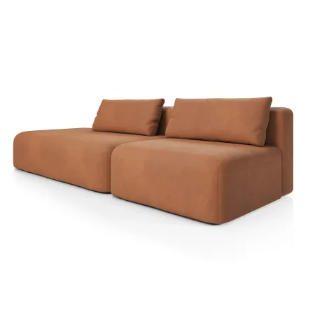 НОВЫЕ ЭМОЦИИ Диван прямой, терракотовый, банкетка слева