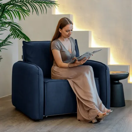 ПОРТЛЕНД Кресло-кровать синее