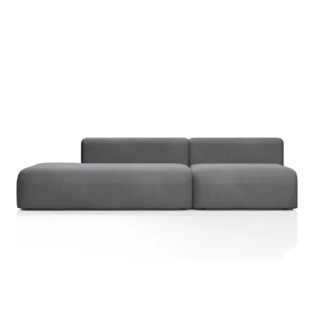 НОВЫЕ ЭМОЦИИ Диван прямой, серый, банкетка слева