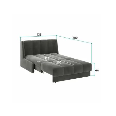 ВЕНЕЦИЯ Складная кровать светло-серая, 125