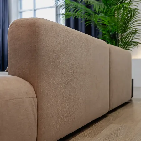 НОВЫЕ ЭМОЦИИ Диван прямой, латте, банкетка справа