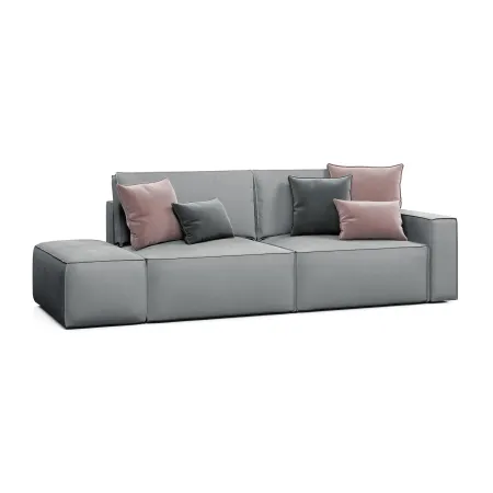 КОРСО Диван прямой с банкеткой, серый