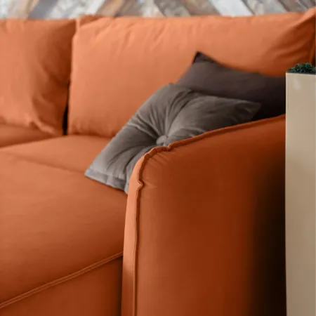 ПОРТЛЕНД Диван прямой с банкеткой терракотовый