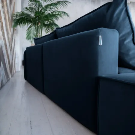 ПОРТЛЕНД Диван прямой с банкеткой синий