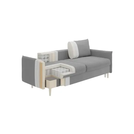 СКАНДИ Диван тканевый прямой терракотовый