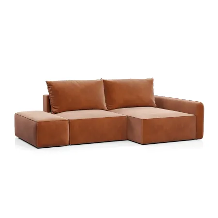 ПОРТЛЕНД Диван угловой с банкеткой терракотовый