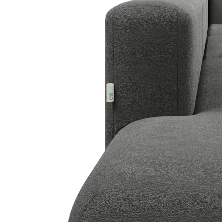 НОВЫЕ ЭМОЦИИ Диван прямой, серый, банкетка слева