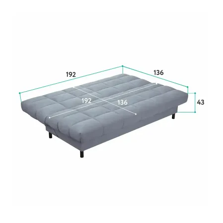 ЮТА Диван прямой горчичный ППУ, с черными ножками