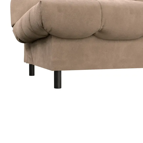 ЮТА Диван прямой коричневый ППУ, с черными ножками