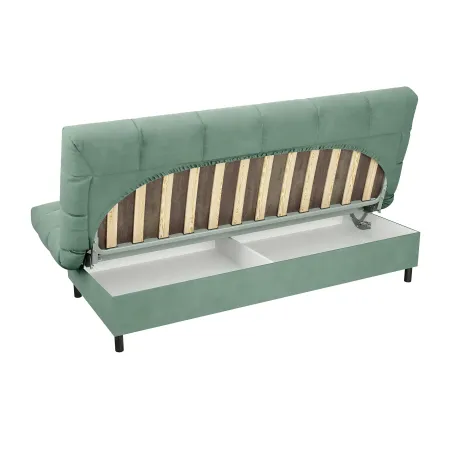 ЮТА Диван прямой мятный ППУ, с черными ножками