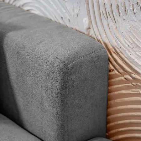 НОВЫЕ ЭМОЦИИ Диван прямой, серый, банкетка справа