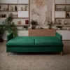 СКАНДИ Диван тканевый прямой изумрудный