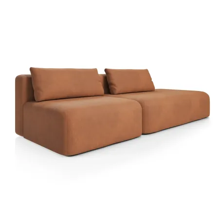 НОВЫЕ ЭМОЦИИ Диван прямой, терракотовый, банкетка справа