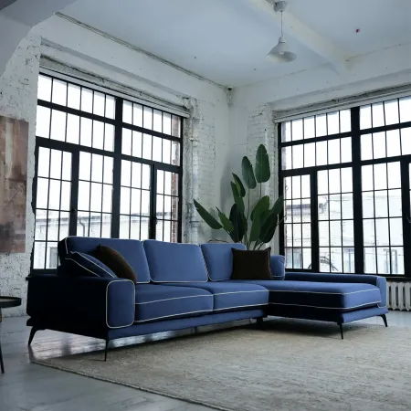 Солнечное побережье Диван угловой, сапфировый