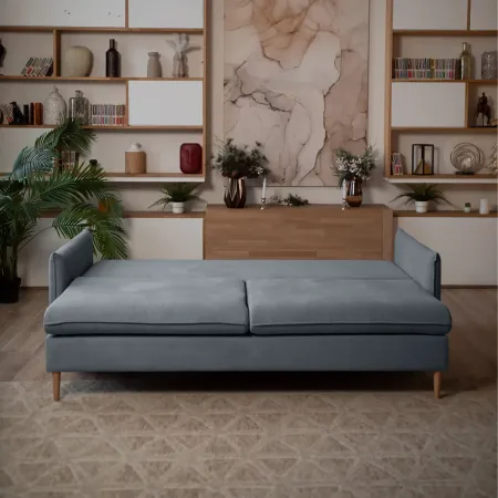 СКАНДИ Диван тканевый прямой светло-серый