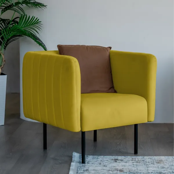 РИО Кресло тканевое горчичное