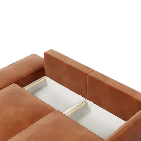 ПОРТЛЕНД Диван угловой с банкеткой терракотовый