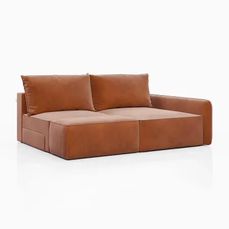 ПОРТЛЕНД Диван угловой с банкеткой терракотовый