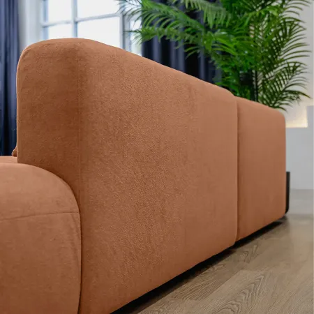 НОВЫЕ ЭМОЦИИ Диван прямой, терракотовый, банкетка справа