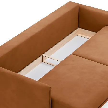 СКАНДИ Диван тканевый прямой терракотовый