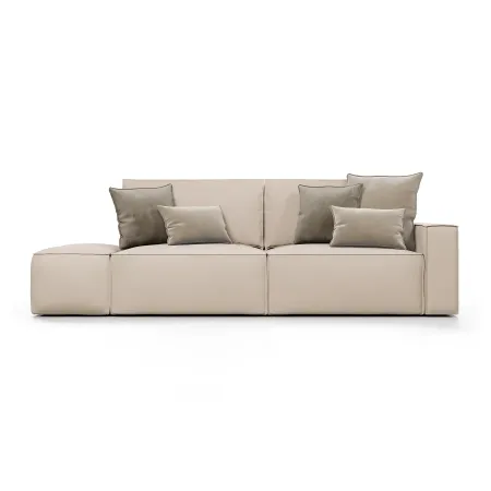 КОРСО Диван прямой с банкеткой, серо-бежевый