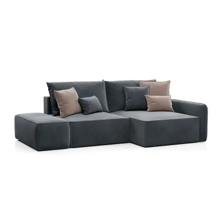 ПОРТЛЕНД Диван угловой с банкеткой серый